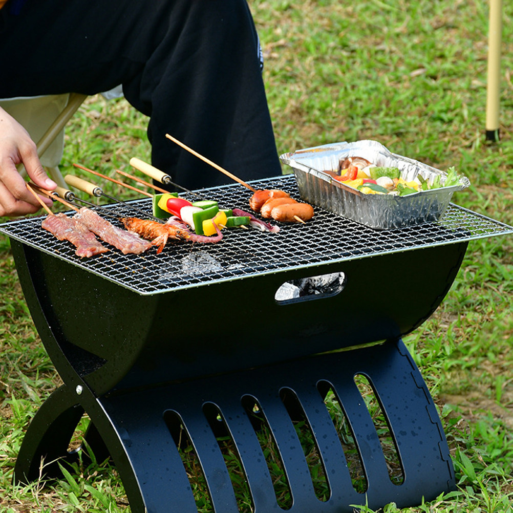 Camping Cooking Set Non Stick - 2個セット ステンレス製 バーベキューワイヤーメッシュセット BBQグリルネット ノンスティック アウトドア