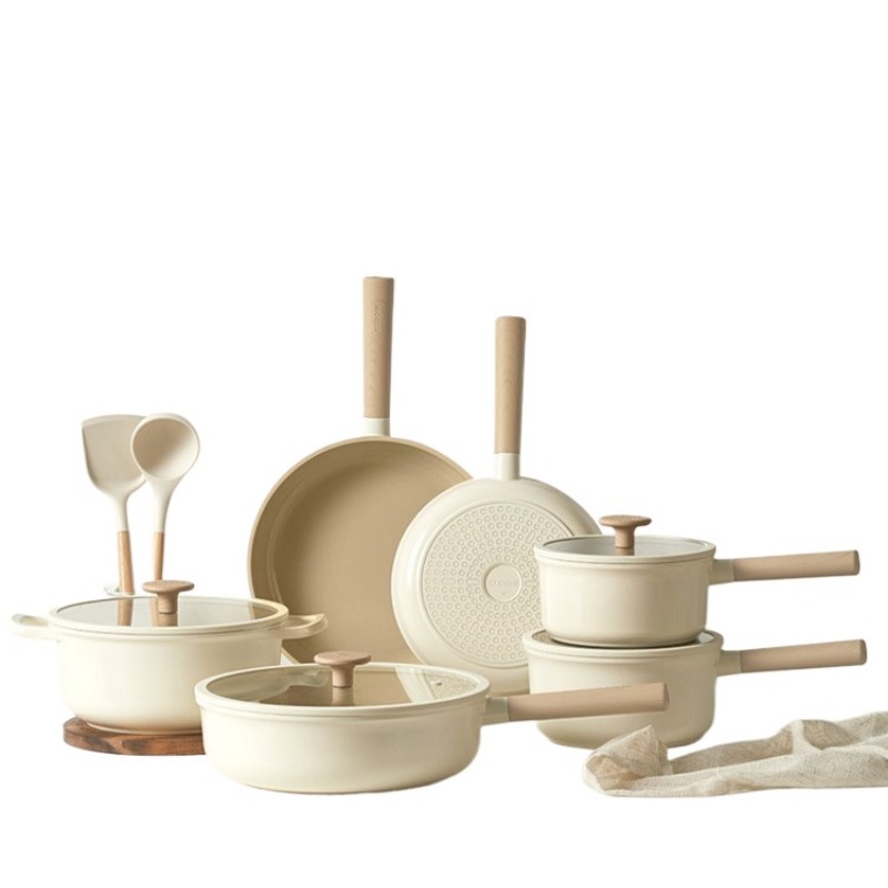 Camping Cooking Set Non Stick - ゲリング中国製格安ホワイトチタンセラミックキッチンパンと鍋卸売8個入りノンスティックキャンプ調理器具セット