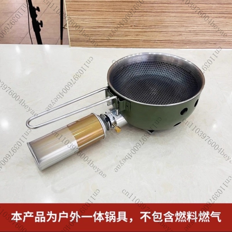 Camping Cooking Gas Stove Portable Tool - キャンプ用ガスストーブ ノンスティックパン付き 防風ポータブルキャンプ用ピクニックガスストーブ アウトドアハイキングクッキング用