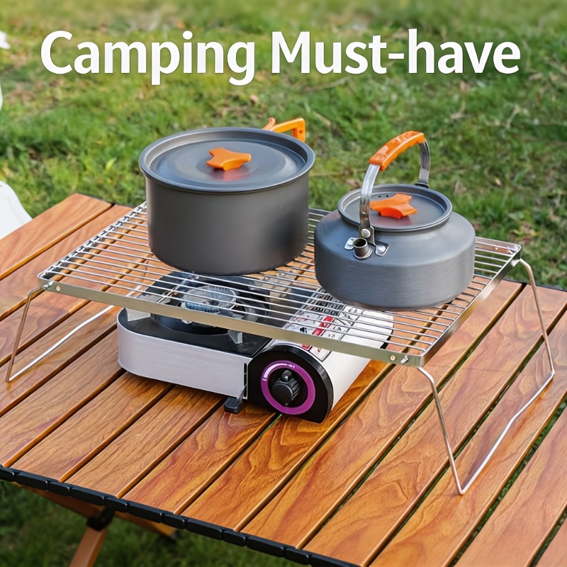 ポータブル折りたたみ式ステンレスキャンプファイヤースタンド  - Campfire Cooking のレビューと価格