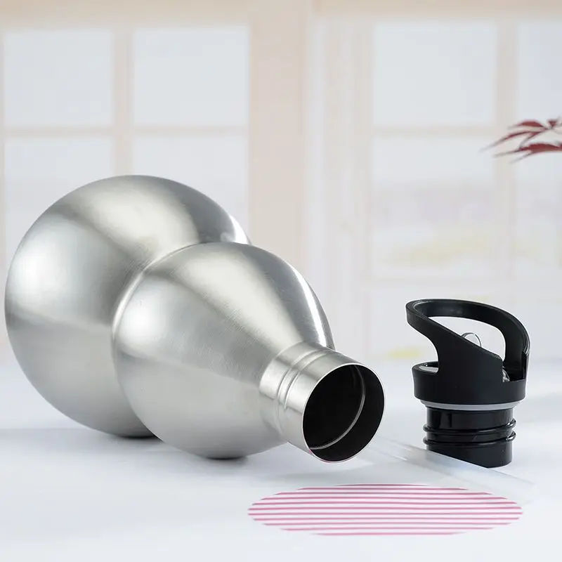 ステンレス鋼のひょうたん型スポーツボトル、大容量のポータブル - Camping Cooking And Drinking のレビューと価格