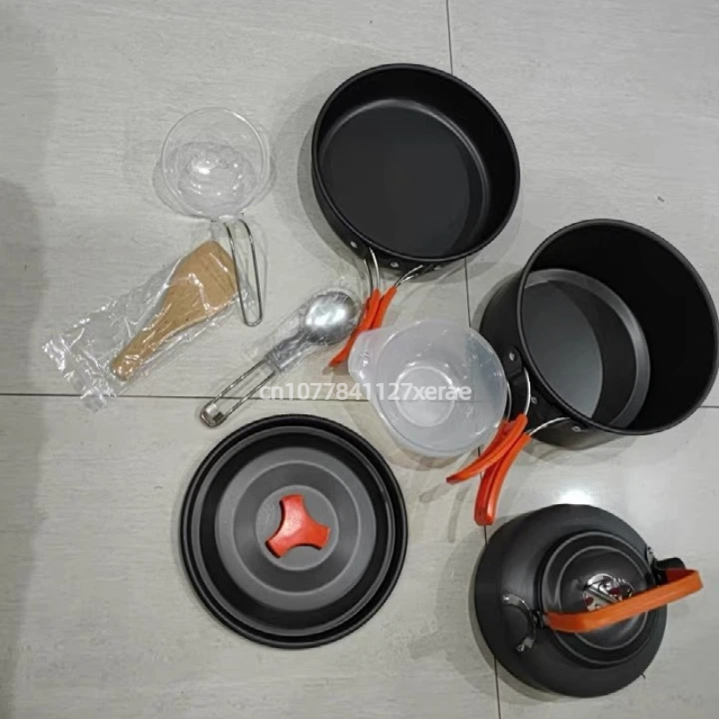 多人数キャンプ用調理器具セット キャンプ用調理器具 旅行用食 - Camping Cooking Set Non Stick のレビューと価格