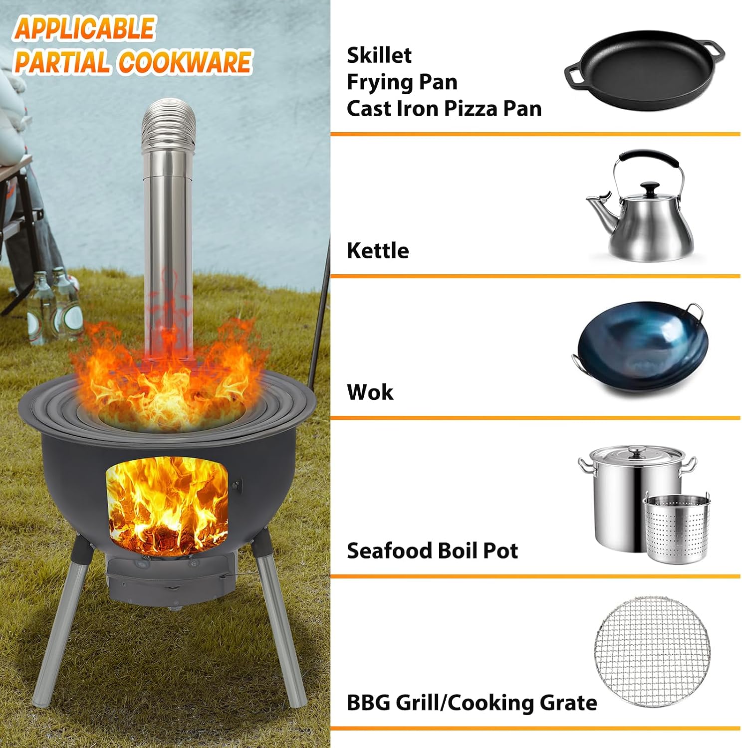 ポータブル薪焚きロケットストーブ キャンプやハイキング用 - - Camping Cooking Stove のレビューと価格