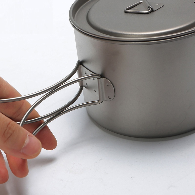 吊り下げハンドル付きチタン調理鍋,ポータブル,キャンプ,ピク - Camping Cooking Stove のレビューと価格