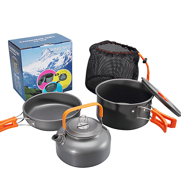 屋外キャンプ用調理器具セット アルミ製ノンスティック鍋 ポー - Camping Cooking Set Non Stick のレビューと価格