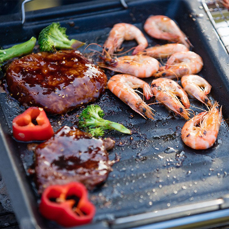 屋外用厚い四角グリルパン 2つのハンドル付き ポータブルノン - Camping Cooking Set Non Stick のレビューと価格