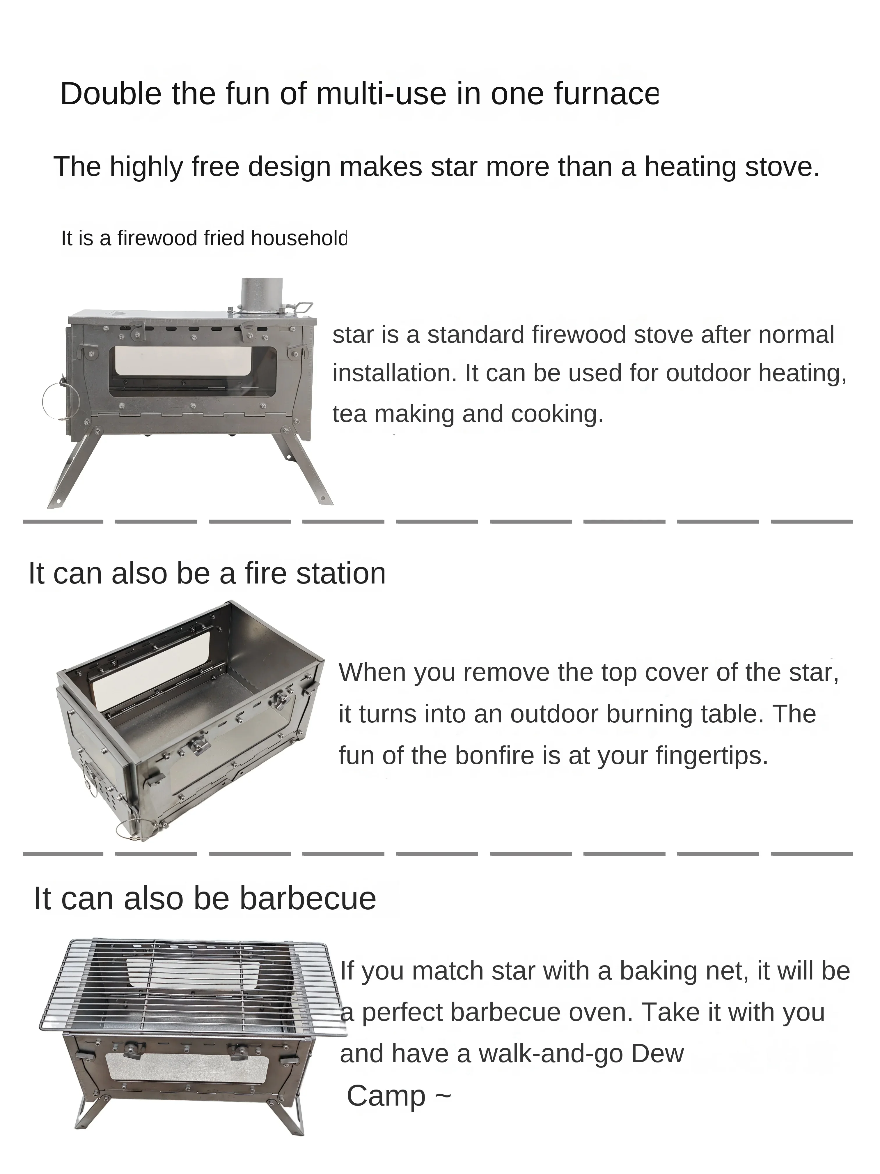 Wt star-tiチタン合金折りたたみ薪ストーブ,ストーブ - Camping Cooking Drawer のレビューと価格