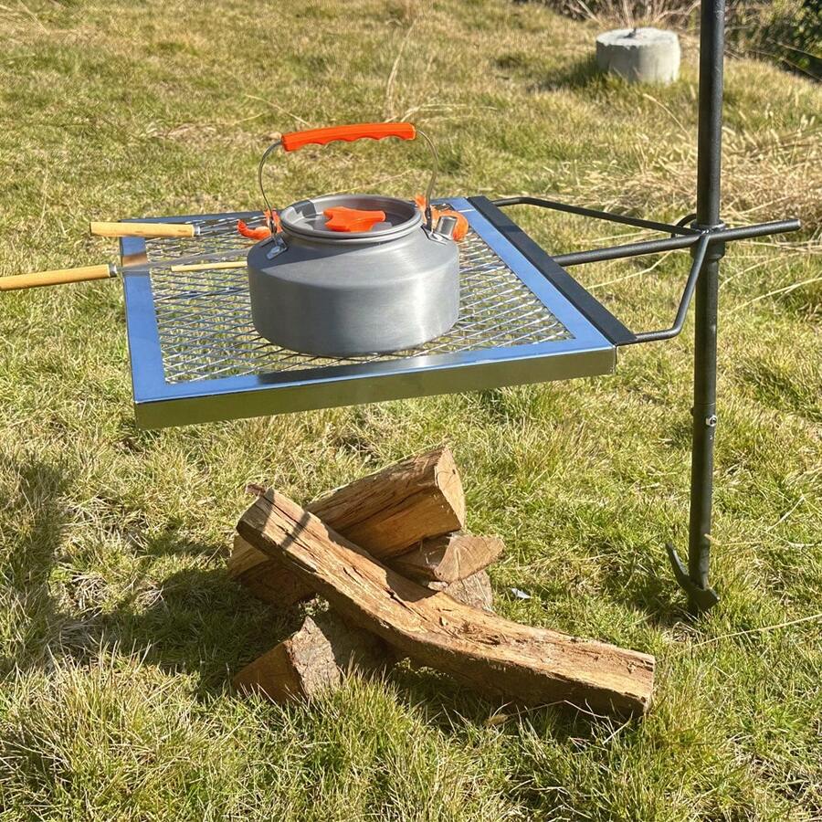 360 °   調整可能な回転式キャンプファイヤーグリル、頑 - Camping Cooking Without Fire のレビューと価格