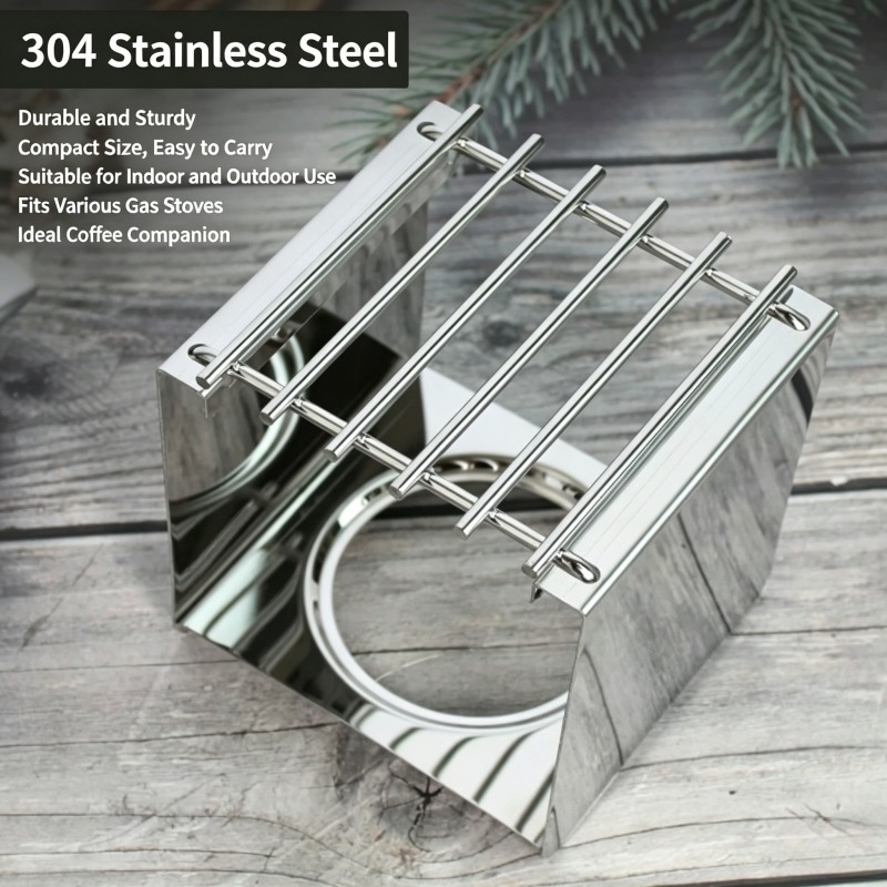ステンレス製の正方形コーヒーストーブスタンド、モカポットやア - Camping Cooking Stove のレビューと価格