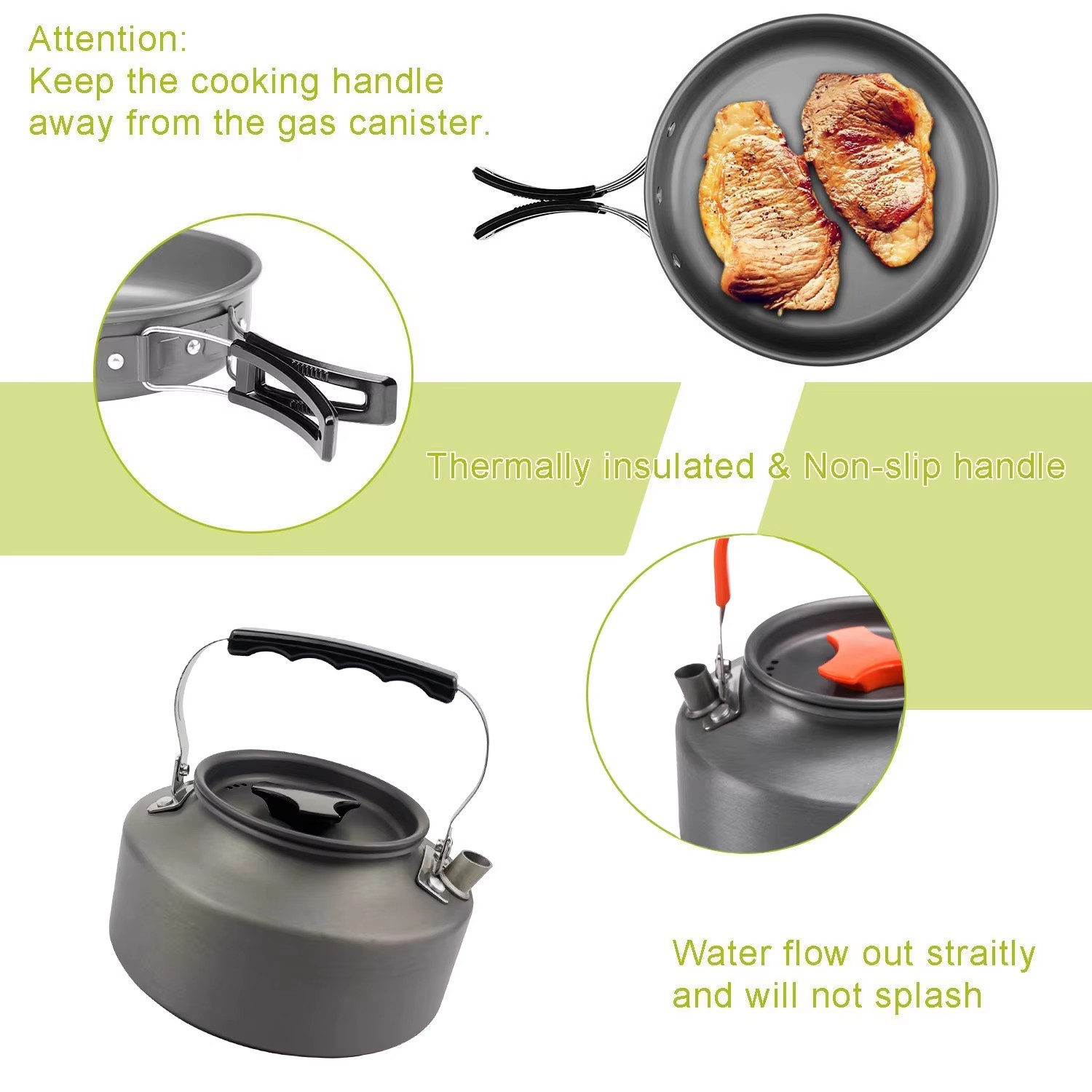 キャンプクッキングセット キャンプ調理器具 旅行用食器 アウ - Camping Cooking Set Non Stick のレビューと価格
