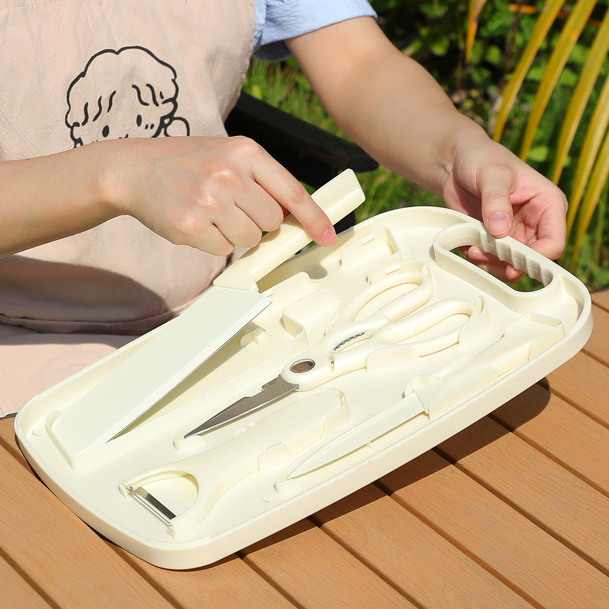ポータブル屋外ピクニックセットナイフ食器カムオンザゴー収納バ - Camping Cooking Set Non Stick のレビューと価格