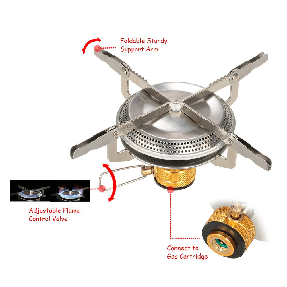 屋外キャンプガスストーブ超軽量ポータブルストーブバーナーハイ - Camping Cooking Heater のレビューと価格