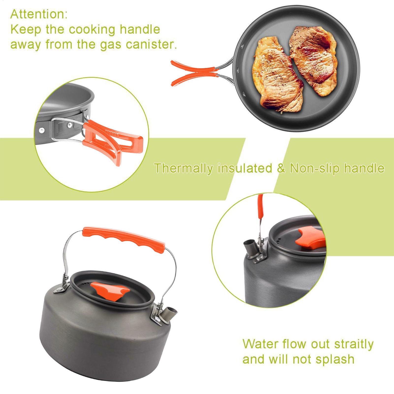 バックパッキングクッキングセットキャンプパン折りたたみポータ - Camping Cooking Set Non Stick のレビューと価格