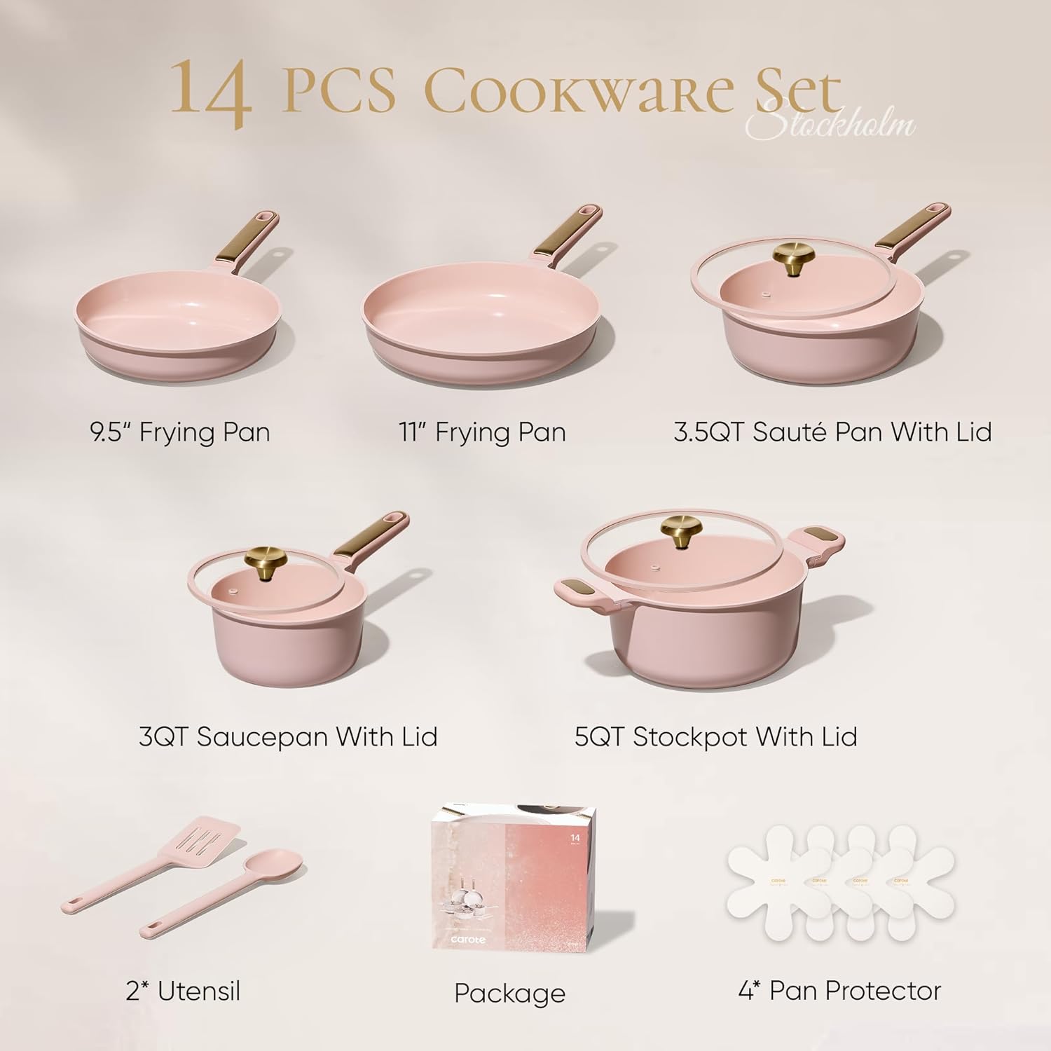 ノンスティックセラミック調理器具セット、14点セットの鍋とフ - Camping Cooking Set Non Stick のレビューと価格