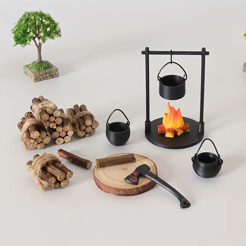 ミニ焚き火吊り下げストーブポットドールハウスキャンプピクニッ - Campfire Cooking のレビューと価格
