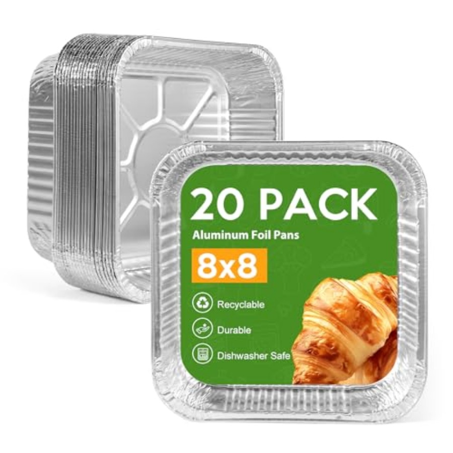 8インチ×8インチ アルミホイルパン 使い捨て - 正方形ベ - Aluminum Foil Heavy Duty のレビューと価格