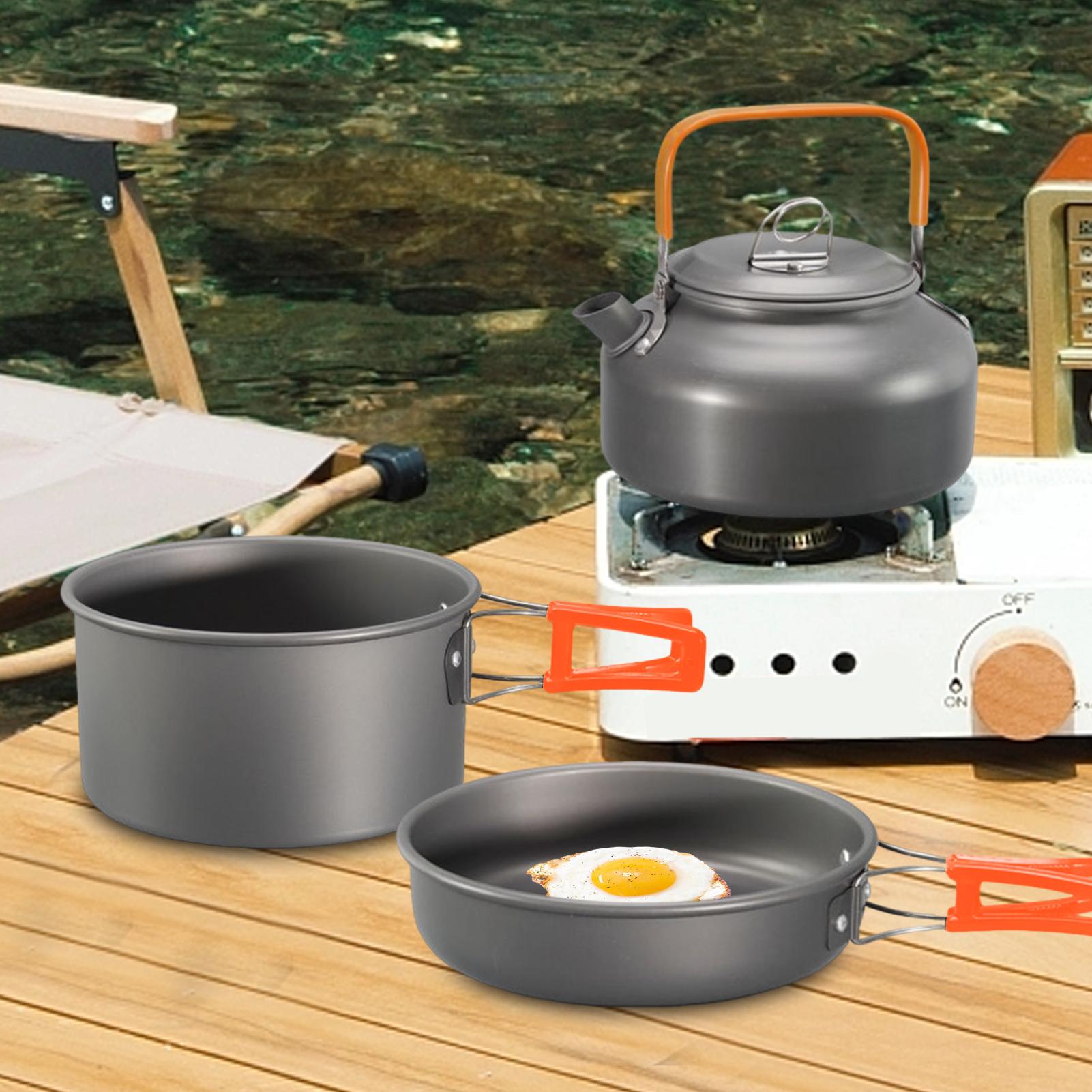 キャンプ調理器具 キャンプクックポットセット ノンスティック - Camping Cooking Set Non Stick のレビューと価格
