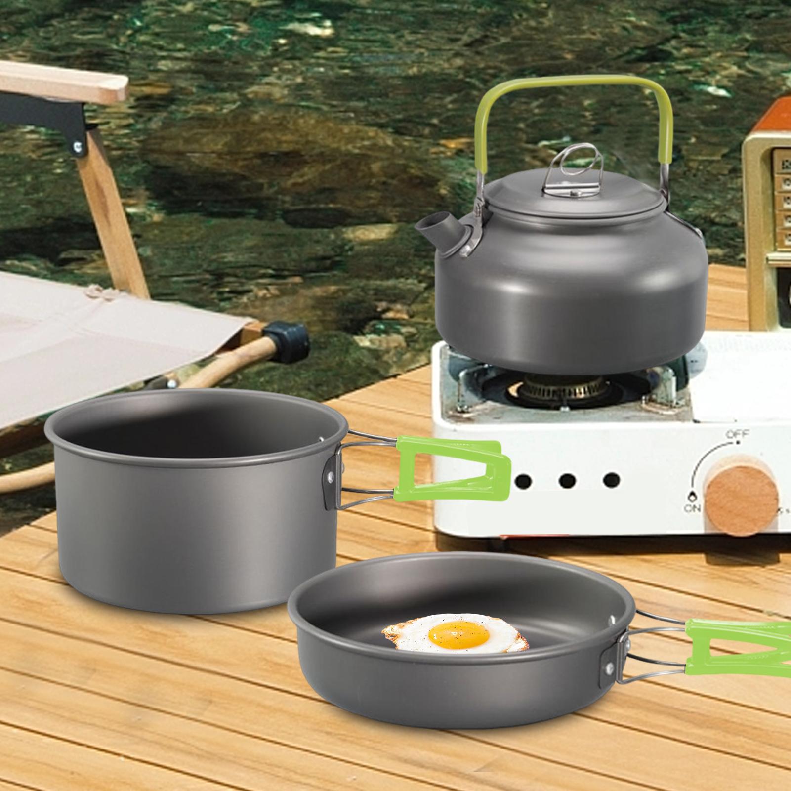 キャンプ調理器具 キャンプクックポットセット ノンスティック - Camping Cooking Set Non Stick のレビューと価格