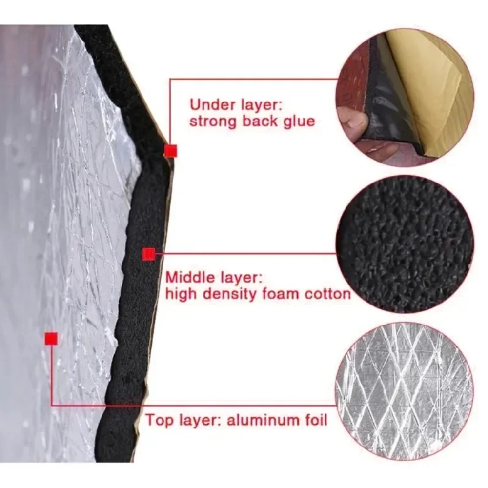 極厚20mm車用防音マット 50x100cm アルミ箔断熱材 - Aluminum Foil Heavy Duty のレビューと価格