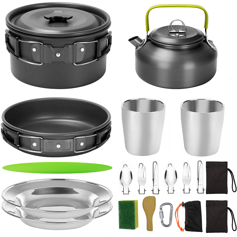 1 セット屋外ポットパンキャンプ調理器具ピクニック調理セット - Camping Cooking Set Non Stick のレビューと価格