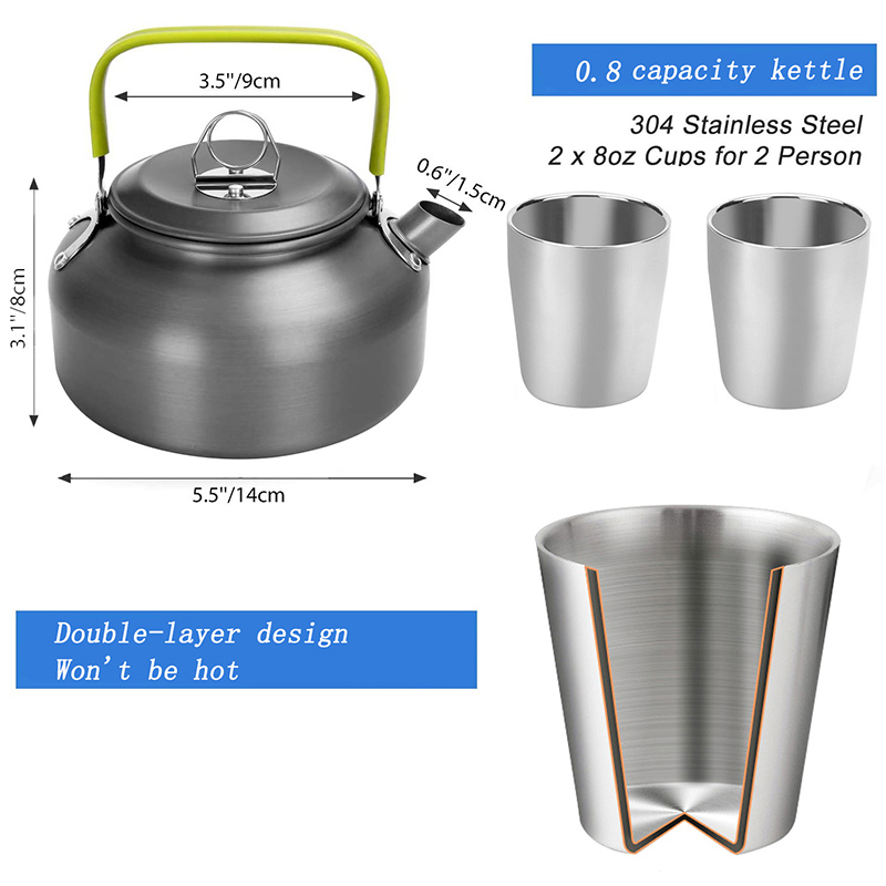 1 セット屋外ポットパンキャンプ調理器具ピクニック調理セット - Camping Cooking Set Non Stick のレビューと価格
