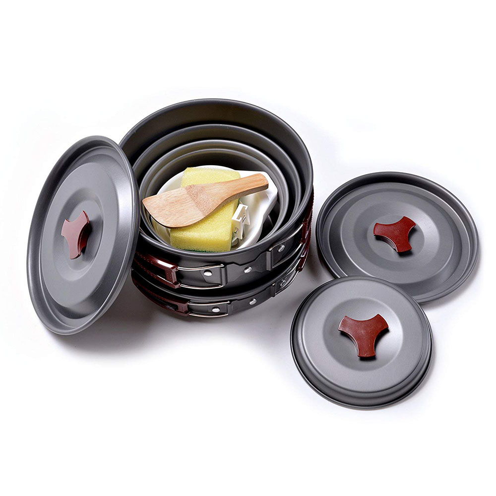 アウトドア キャンプ調理器具キット ノンスティック キャンプ - Camping Cooking Kit のレビューと価格