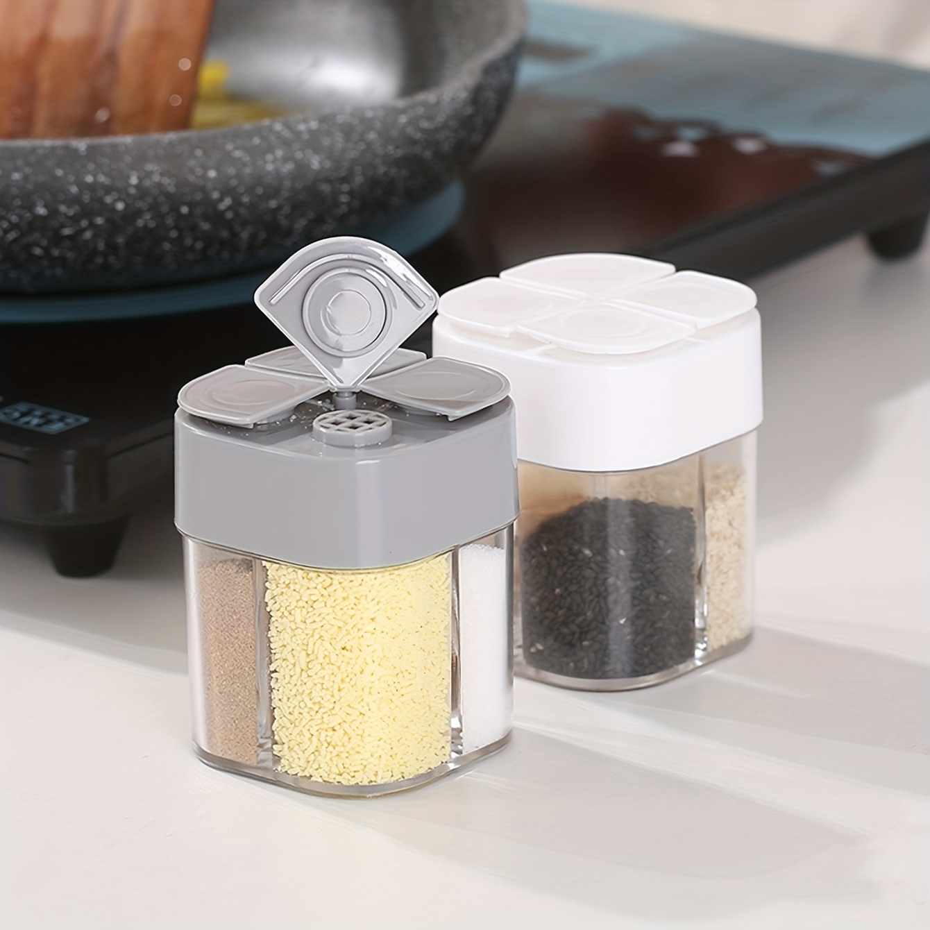4in1 キャンプ調味料シェーカー 多目的スパイスジャー 蓋 - Camping Cooking Set Non Stick のレビューと価格