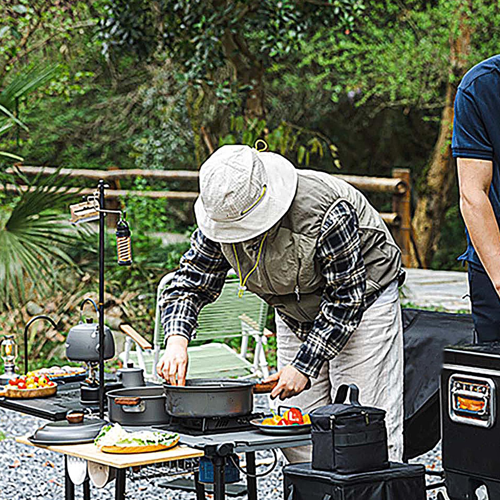 バックパッキングポット 二層構造 木製ハンドル付き ポータブ - Camping Double Cooking Stove のレビューと価格